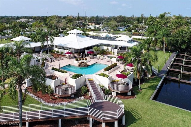 13460 Wild Cotton Ct, North Fort Myers, FL 33903 - aerial view of a pool area
