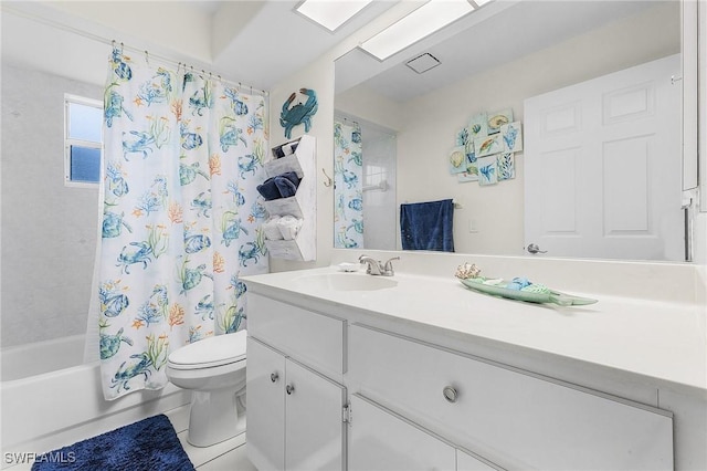 13460 Wild Cotton Ct, North Fort Myers, FL 33903 - full bathroom featuring toilet, vanity, and shower / bath combo with shower curtain