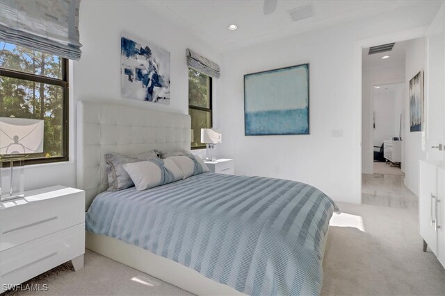 4472 Pine Ridge Rd, Naples, FL 34119 - bedroom with light colored carpet and recessed lighting