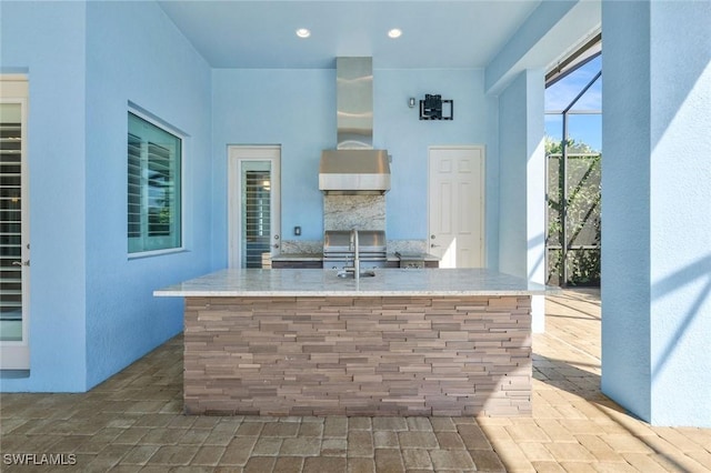 14792 Spinnaker Way, Naples, FL 34114 - view of patio with area for grilling and a lanai