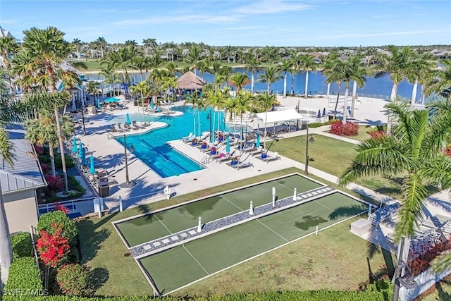 14792 Spinnaker Way, Naples, FL 34114 - aerial view of a nearby body of water and a pool area