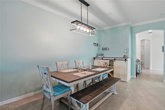 1886 Alameda Dr, Naples, FL 34120 - dining room featuring arched walkways and ornamental molding