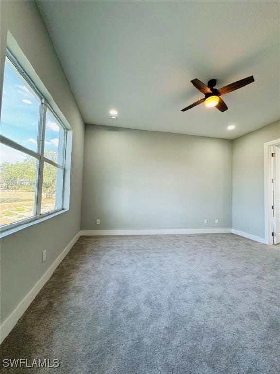 1062 Jay Ct, Labelle, FL 33935 - carpeted empty room with a ceiling fan, baseboards, and recessed lighting