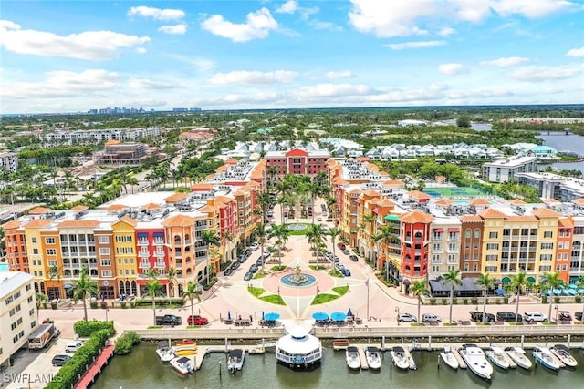401 Bayfront Pl Unit 3301, Naples, FL 34102 - aerial view of a large body of water, apartment complex / building, and numerous boat docks