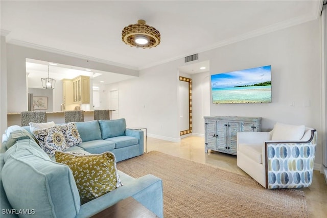 401 Bayfront Pl Unit 3301, Naples, FL 34102 - living area with ornamental molding and baseboards