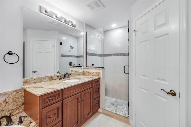 401 Bayfront Pl Unit 3301, Naples, FL 34102 - bathroom with a shower stall and vanity