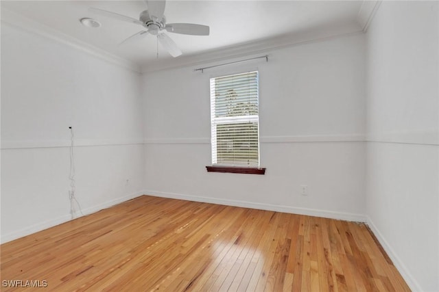 2940 14th Ave SE, Naples, FL 34117 - unfurnished room featuring light wood finished floors, crown molding, and ceiling fan