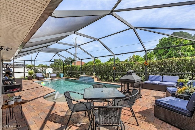 907 SE 19th Ter, Cape Coral, FL 33990 - swimming pool with outdoor lounge area, a patio, and outdoor dining space