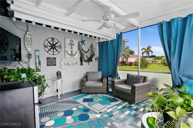 399 Grenier Dr, North Fort Myers, FL 33903 - living area featuring ceiling fan