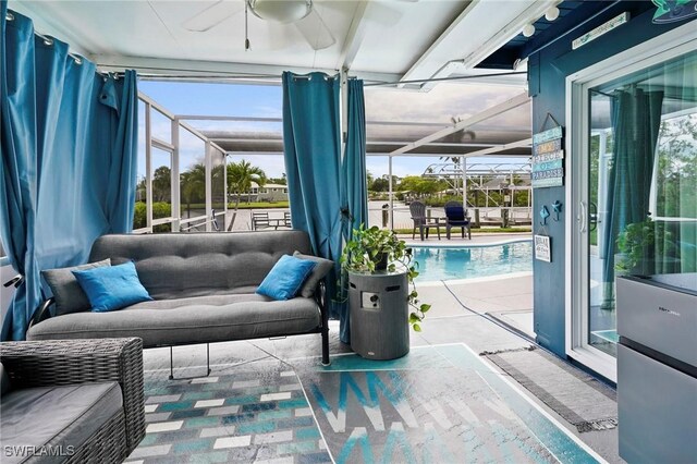 399 Grenier Dr, North Fort Myers, FL 33903 - exterior space with ceiling fan and an outdoor hangout area