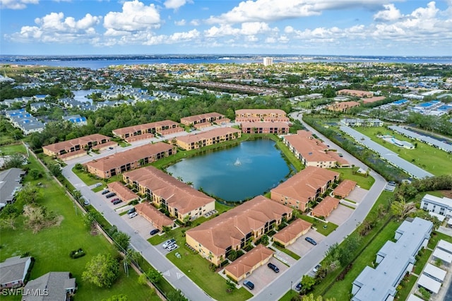 13751 Julias Way Unit 414, Fort Myers, FL 33919 - aerial view of property and surrounding area featuring a nearby body of water