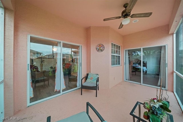 20025 Lake Vista Cir Unit 6B, Lehigh Acres, FL 33936 - view of patio with a ceiling fan