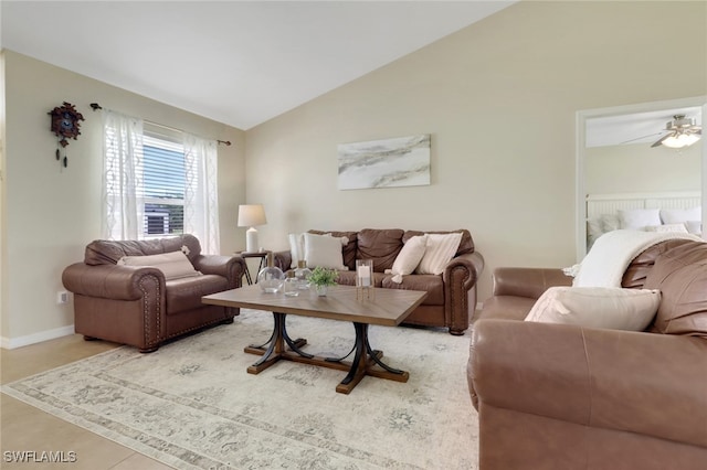 2223 SW 16th Ter, Cape Coral, FL 33991 - living room featuring lofted ceiling and baseboards