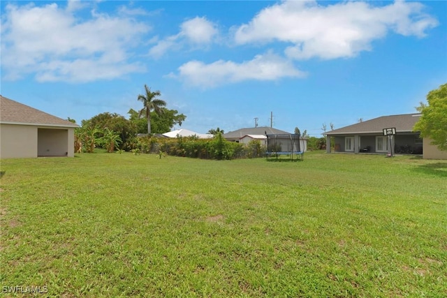 2223 SW 16th Ter, Cape Coral, FL 33991 - view of green lawn featuring a trampoline
