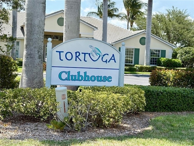 view of community sign