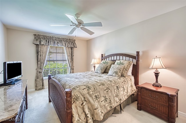 9211 Independence Way, Fort Myers, FL 33913 - bedroom with light carpet and a ceiling fan
