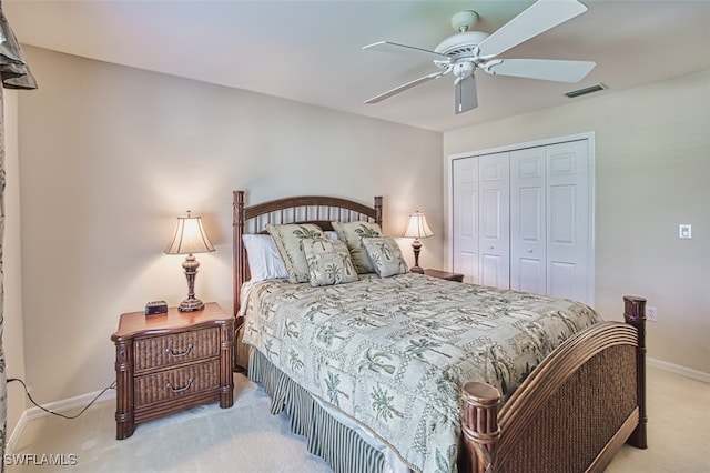 9211 Independence Way, Fort Myers, FL 33913 - carpeted bedroom with a closet and ceiling fan