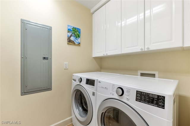 11600 Court Of Palms Unit 301, Fort Myers, FL 33908 - washroom featuring electric panel, independent washer and dryer, and cabinet space