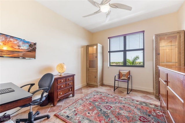 11600 Court Of Palms Unit 301, Fort Myers, FL 33908 - office with ceiling fan and baseboards