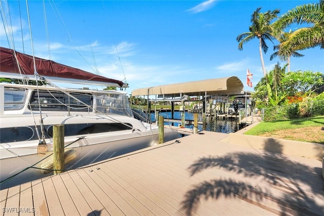 1528 SW 52nd Ln, Cape Coral, FL 33914 - dock with a water view and boat lift