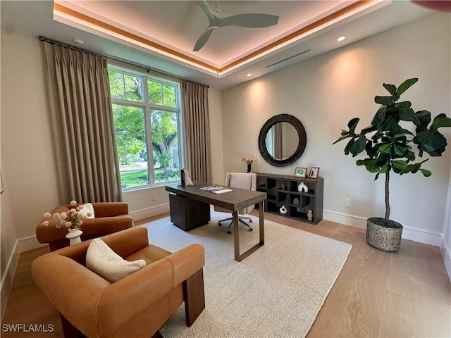 777 Broad Ct S, Naples, FL 34102 - office space featuring baseboards, healthy amount of natural light, a raised ceiling, and recessed lighting