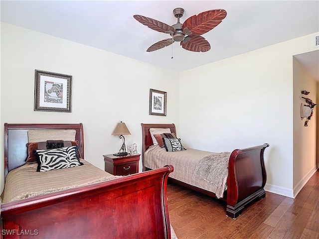 1131 Swallow Ave Unit 3-202, Marco Island, FL 34145 - bedroom featuring wood finished floors and ceiling fan
