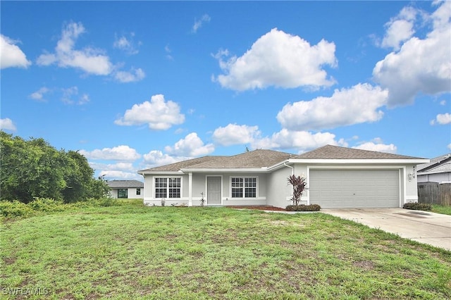 4016 35th St SW, Lehigh Acres, FL 33976 - ranch-style home with stucco siding, an attached garage, and concrete driveway