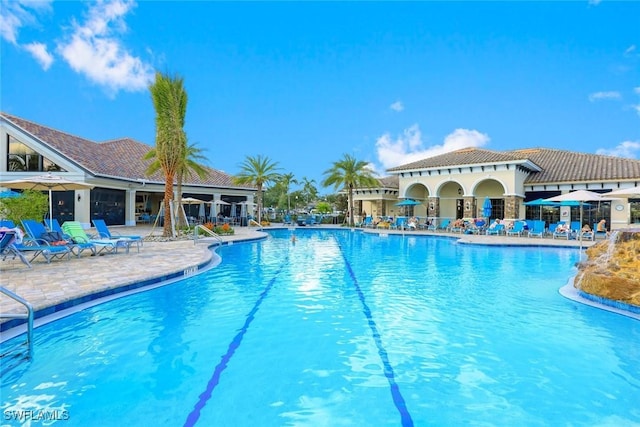 10026 Lions Bay Ct, Naples, FL 34120 - community pool with a patio