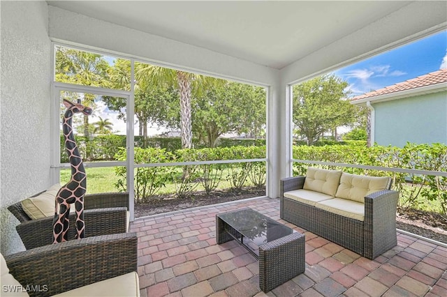 2113 Summersweet Dr, Alva, FL 33920 - sunroom / solarium featuring outdoor lounge area