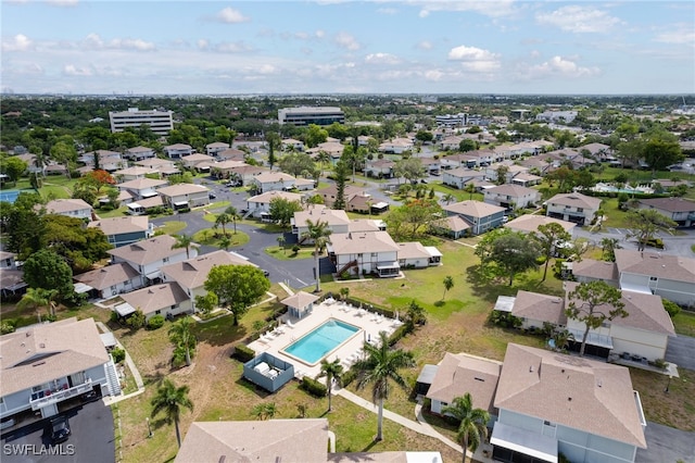 3297 Royal Canadian Trce Unit 2, Fort Myers, FL 33907 - aerial perspective of suburban area featuring a pool