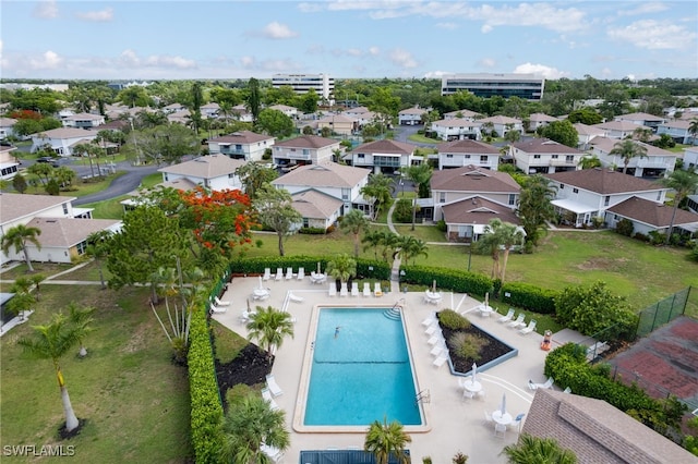 3297 Royal Canadian Trce Unit 2, Fort Myers, FL 33907 - bird's eye view of a pool area