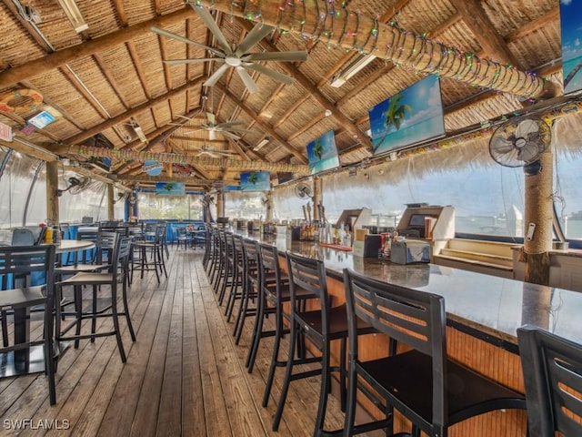 1019 Anglers Cv Unit F302, Marco Island, FL 34145 - deck featuring ceiling fan and a gazebo