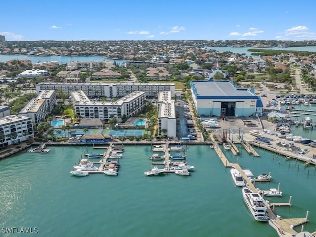 1019 Anglers Cv Unit F302, Marco Island, FL 34145 - aerial view of numerous boat docks and a nearby body of water