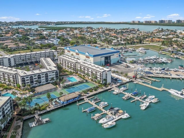 1019 Anglers Cv Unit F302, Marco Island, FL 34145 - bird's eye view of a nearby body of water and numerous boat docks