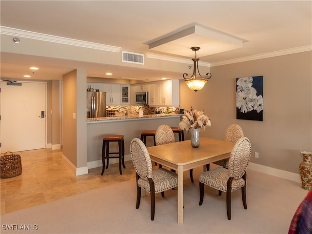 100 N Collier Blvd Unit 803, Marco Island, FL 34145 - dining space featuring ornamental molding and recessed lighting