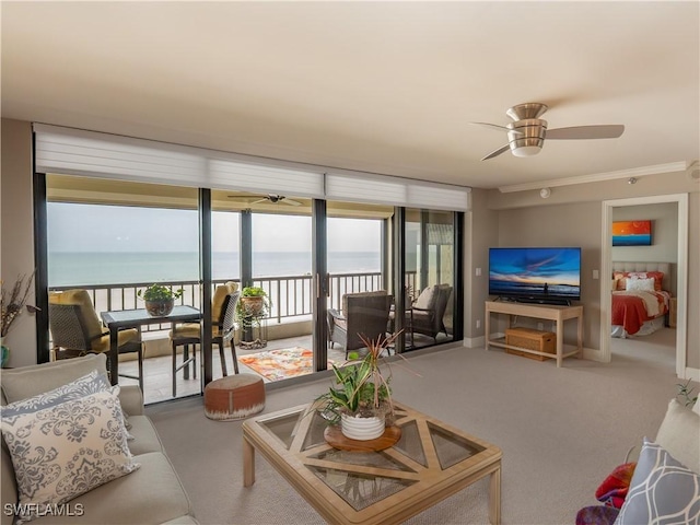 100 N Collier Blvd Unit 803, Marco Island, FL 34145 - living room with ceiling fan and carpet floors