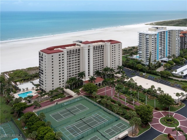 100 N Collier Blvd Unit 803, Marco Island, FL 34145 - aerial view of waterfront with a beach and apartment complex / building