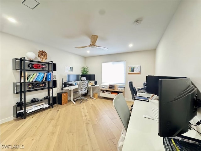 780 Augusta Blvd Unit C204, Naples, FL 34113 - office space featuring a ceiling fan, light wood-style flooring, and recessed lighting