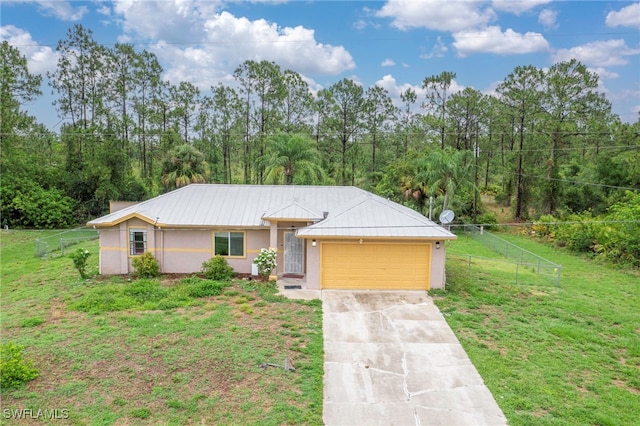 503 E 13th St, Lehigh Acres, FL 33972 - ranch-style house featuring stucco siding, an attached garage, and concrete driveway