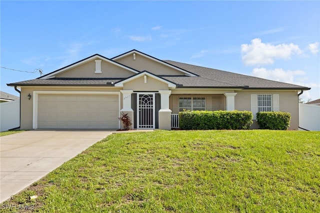 2933 NW 25th Ter, Cape Coral, FL 33993 - view of front of property with stucco siding, driveway, a garage, and roof with shingles
