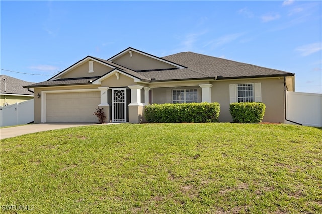 2933 NW 25th Ter, Cape Coral, FL 33993 - view of front facade featuring stucco siding, an attached garage, concrete driveway, and roof with shingles