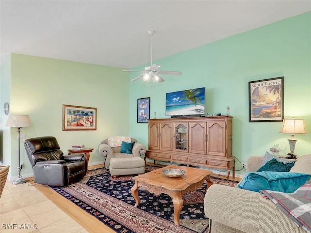 28979 Vermillion Ln, Bonita Springs, FL 34135 - living area with a ceiling fan and light tile patterned floors