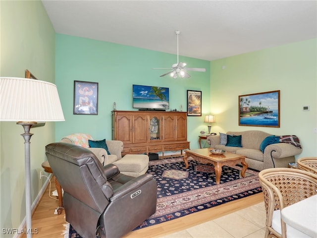 28979 Vermillion Ln, Bonita Springs, FL 34135 - living area featuring ceiling fan and wood finished floors