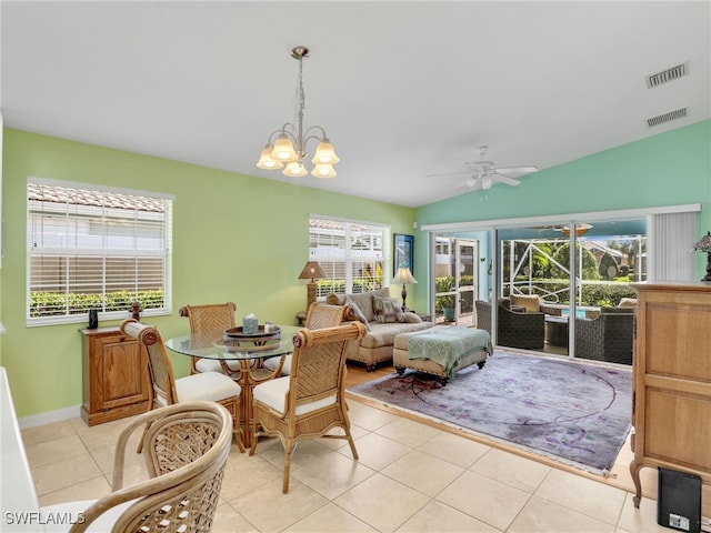 28979 Vermillion Ln, Bonita Springs, FL 34135 - dining area featuring plenty of natural light, light tile patterned floors, and ceiling fan