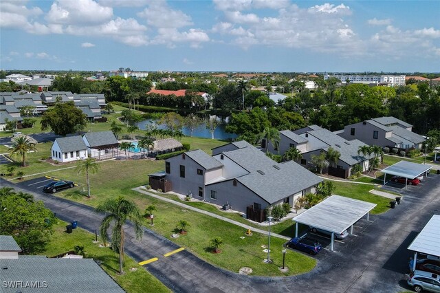 12964 Meadowood Ct, Fort Myers, FL 33919 - aerial view of residential area featuring a nearby body of water
