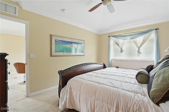 10020 Ravello Blvd, Fort Myers, FL 33905 - bedroom with carpet, ornamental molding, baseboards, and ceiling fan