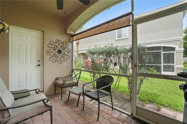 10020 Ravello Blvd, Fort Myers, FL 33905 - sunroom / solarium featuring ceiling fan
