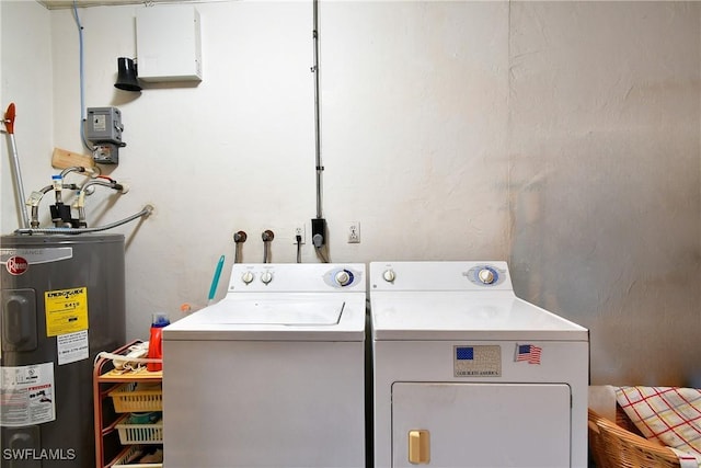 104 Waterview Ave, Lehigh Acres, FL 33936 - laundry area featuring electric water heater and separate washer and dryer