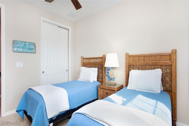 9065 Albion Ln N Unit 4909, Naples, FL 34113 - bedroom with a closet, a ceiling fan, and carpet