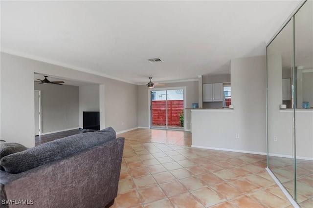 3018 Sunset Rd, Fort Myers, FL 33901 - living area featuring a ceiling fan and light tile patterned floors